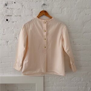 Atlantique Ascoli Paris Blush Button-Front Collarless Blouse
